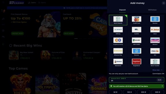 B7 Casino bonus