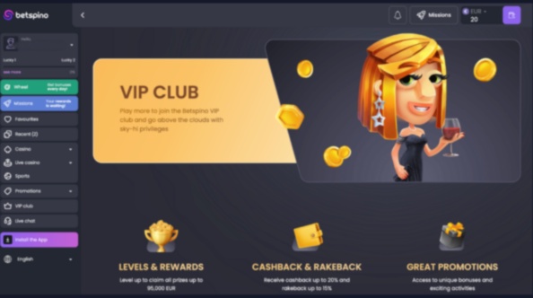 Betspino Casino inloggen